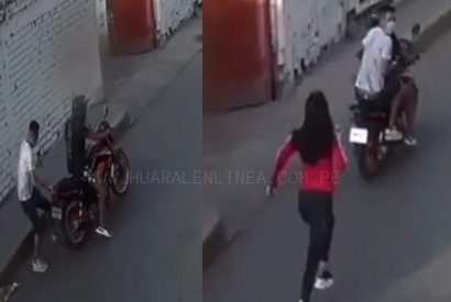 Extranjeros en moto lineal asaltan a joven cerca al paradero de Huando.
