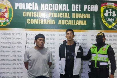 Capturan a dos integrantes de la banda delincuencial “Los Diablos de Aucallama”