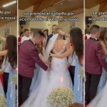 El cabello de una dama de honor se incendia al acomodar el velo de la novia.