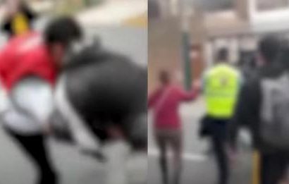 Escolar harto del bullying en su colegio llama a su tío y este agarra a golpes al agresor.