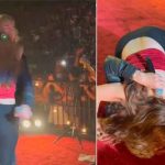 Fan se lanzó a los brazos de Fher de Maná y lo hizo caer sobre el escenario.