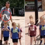 Padre de familia es severamente criticado por pasear a sus cinco hijos con correa “¡No son perros!”