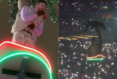 Bad Bunny se elevó sobre el público de Lima mientras cantaba “La canción”