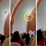 Parroquia usa efectos especiales para hacer que el Niño Jesús baje del techo