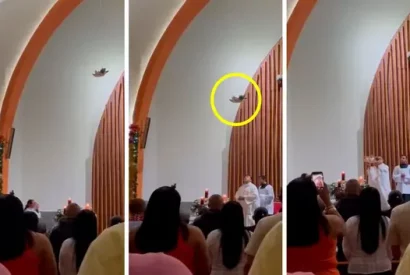 Parroquia usa efectos especiales para hacer que el Niño Jesús baje del techo